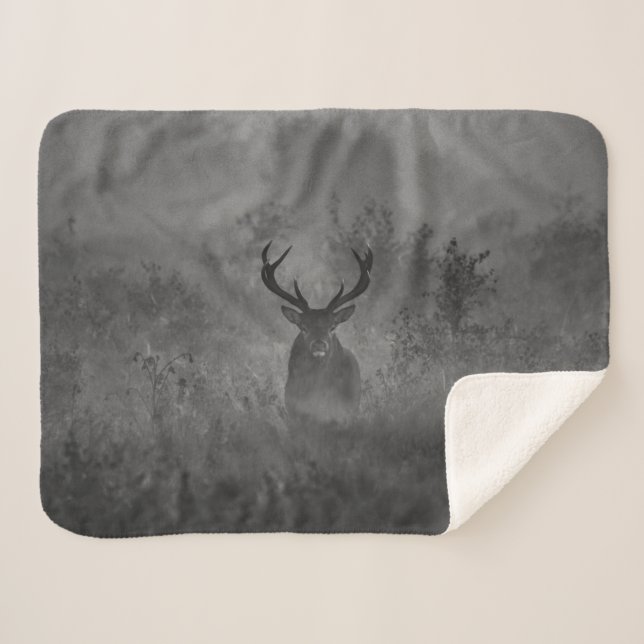 Cobertor Sherpa Deer In The Mist (Frente (Horizontal))