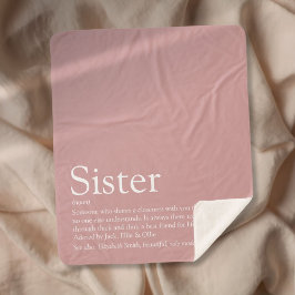 Cobertor Sherpa Definição de Irmã Divertida Rosa Poeirento Feminin