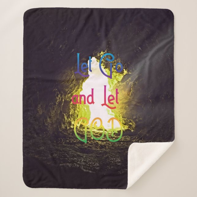 Cobertor Sherpa Deixe-me ir e deixe uma citação inspiradora para D (Frente)