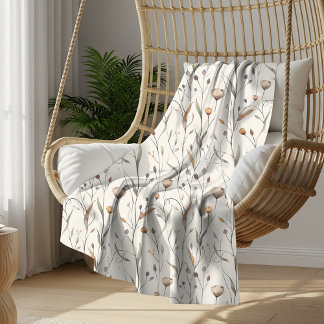 Cobertor Sherpa Delicate Wildflowers 