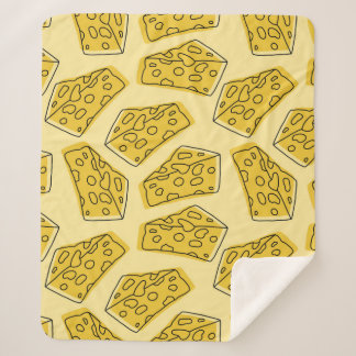 Cobertor Sherpa delicious cheese seamless pattern isolated in yell