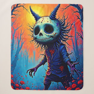 Cobertor Sherpa Demônio assustador na Design Spooky Woods