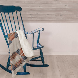 Cobertor Sherpa Denim Bege Moderno e Ferrugem