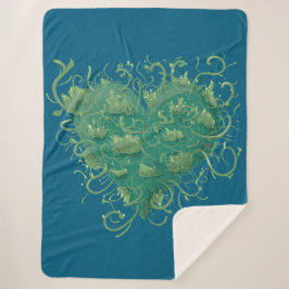 Cobertor Sherpa Dentro do Coração Verde