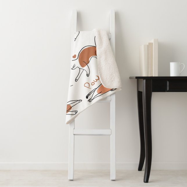 Cobertor Sherpa Desenho adorável gatos Miow Pow White (In Situ)