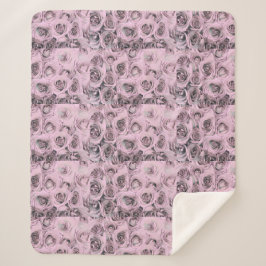 Cobertor Sherpa Desenho das rosas cor-de-rosa Sherpa Blanket
