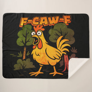 Cobertor Sherpa Desenho Engraçado de Frango – Humor Animal de Dese