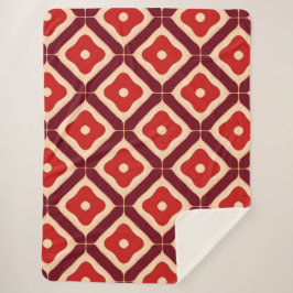Cobertor Sherpa Desenho Geométrico Abstrato Vermelho