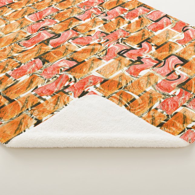 Cobertor Sherpa Desenho no estilo tijolos com tom de brilho (3/4)