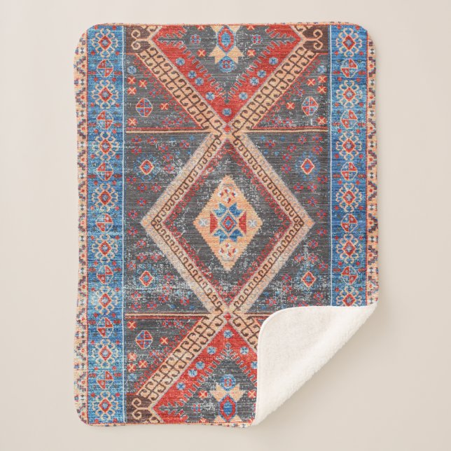 Cobertor Sherpa Desert Echoes: Patrimônio Boho do Sudoeste (Frente)
