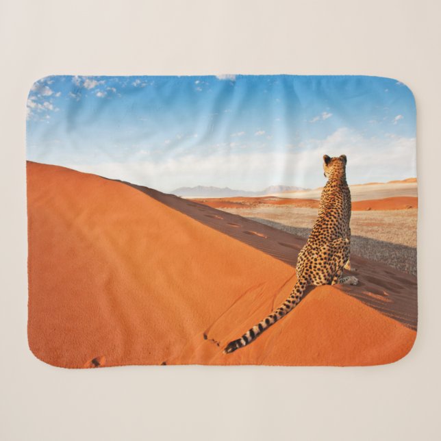 Cobertor Sherpa Desertos | Deserto Cheetah Savannah (Frente (Horizontal))