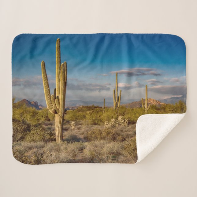 Cobertor Sherpa Deserts | Superstition Mountains, Arizona (Frente (Horizontal))