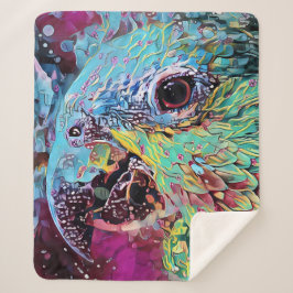 Cobertor Sherpa Design Abstrato de Papagaio Tropical