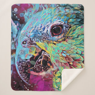 Cobertor Sherpa Design Abstrato de Papagaio Tropical