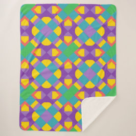 Cobertor Sherpa Design arrojado de blocos de cores geométricas abs