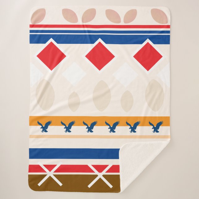 Cobertor Sherpa - Design Colorido Teepee (Frente)