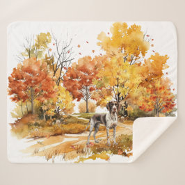 Cobertor Sherpa Design de Cachorro de Queda de Aquarela - Ponteiro