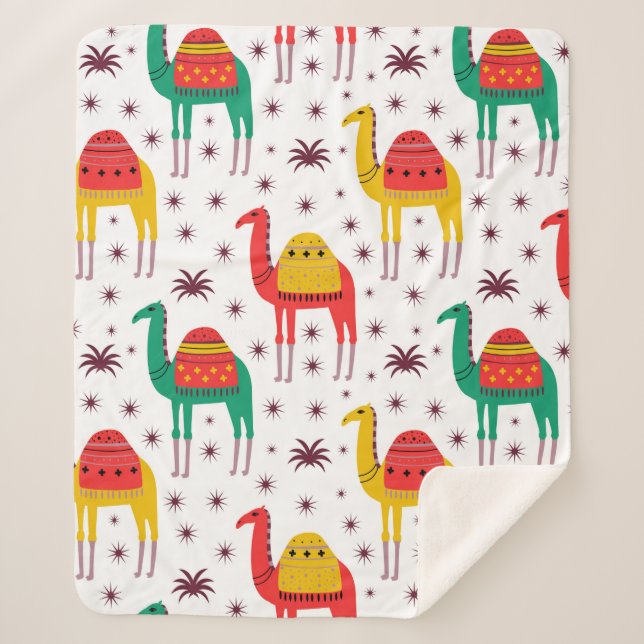 Cobertor Sherpa Design de cor plana do padrão de câmara (Frente)