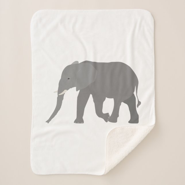 Cobertor Sherpa Design de elefante (Frente)