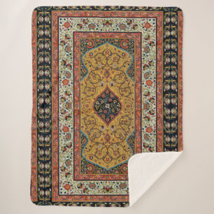 Cobertor Sherpa Design de Elegante de Carpete Persa Antiquado