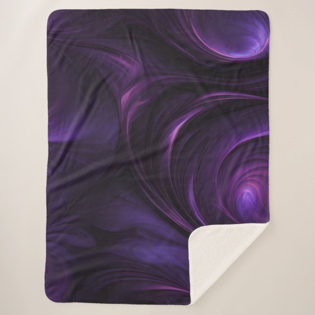 Cobertor Sherpa Design de espiral roxa escura (Frente)