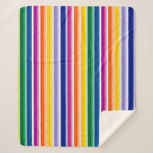 Cobertor Sherpa Design de faixas verticais coloridas