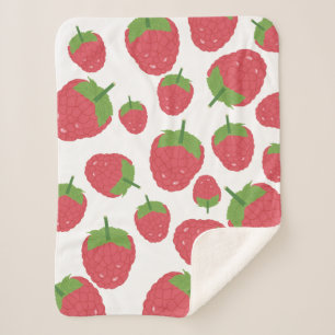 Cobertor Sherpa Design de Fruta de framboesa