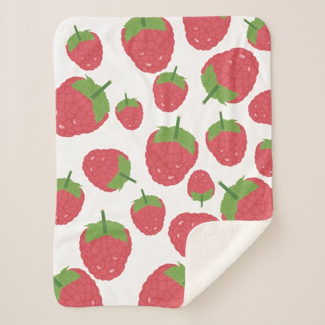 Cobertor Sherpa Design de Fruta de framboesa (Frente)