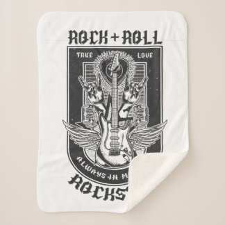 Cobertor Sherpa Design de Guitar Rock