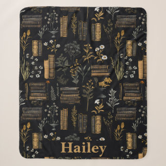 Cobertor Sherpa Design de Livro Vintage Elegante - Academia Sombri