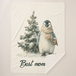 Cobertor Sherpa Design de “Melhor Mãe de Todos os Tempos” com Ping
