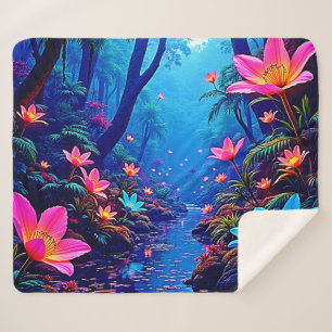 Cobertor Sherpa Design de Oásis da Selva Eetérea