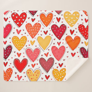 Cobertor Sherpa Design de Padrão de Amor Corajoso Colorido