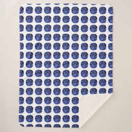 Cobertor Sherpa Design de Padrão de Apphire Azul