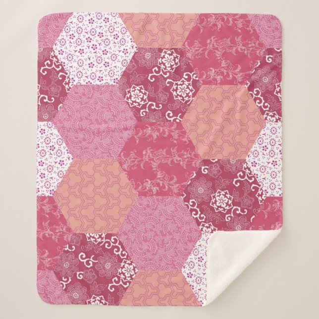 Cobertor Sherpa Design de Padrão de Estilo Japonês (Frente)