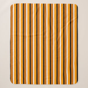 Cobertor Sherpa Design de Padrão de Stripes Castanho Laranja