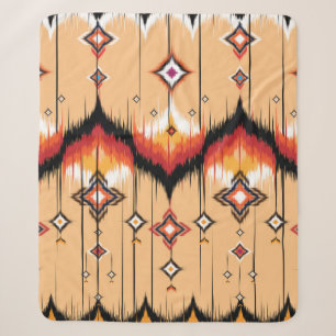 Cobertor Sherpa Design de padrão geométrico abstrato, geo Ikat