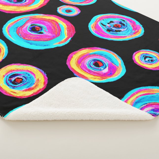 Cobertor Sherpa Design de padrão vívido colorido (3/4)