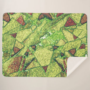 Cobertor Sherpa Design de pedra vulcânica, pintada, de cor amarelo