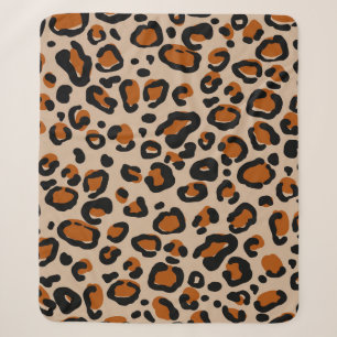 Cobertor Sherpa Design de peles de leopardo, padrão sem descontinu