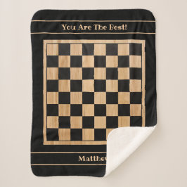 Cobertor Sherpa Design de placa de xadrez Sherpa Blanket Personali
