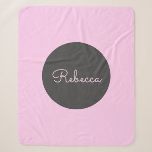 Cobertor Sherpa Design de script moderno-retro rosa editável legal