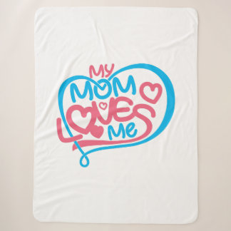 Cobertor Sherpa design de texto "Minha mãe me ama"