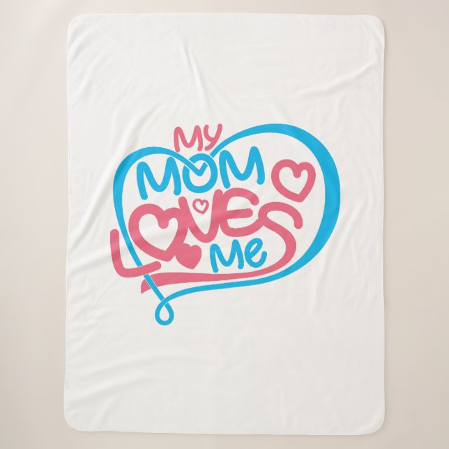 Cobertor Sherpa design de texto "Minha mãe me ama" (Frente)