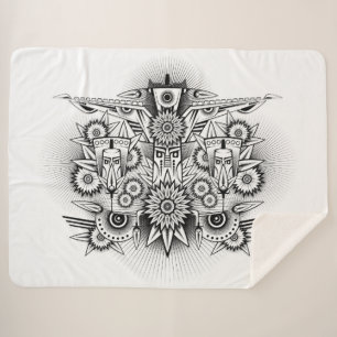 Cobertor Sherpa Design de Tribo Artístico