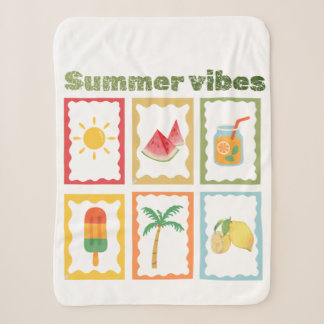Cobertor Sherpa Design de Vibes de Verão Retrô