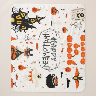 Cobertor Sherpa Design de Vintage Set de Elementos do Dia das Brux