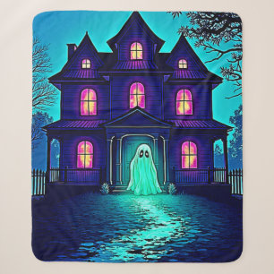 Cobertor Sherpa Design do Halloween Ghost House