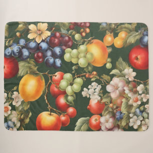 Cobertor Sherpa Design italiano elegante com Frutas e flores