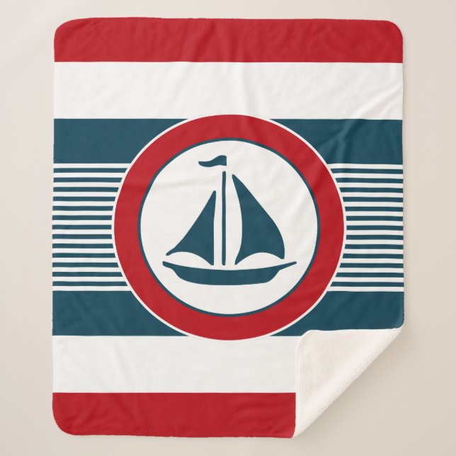 Cobertor Sherpa Design náutico (Frente)